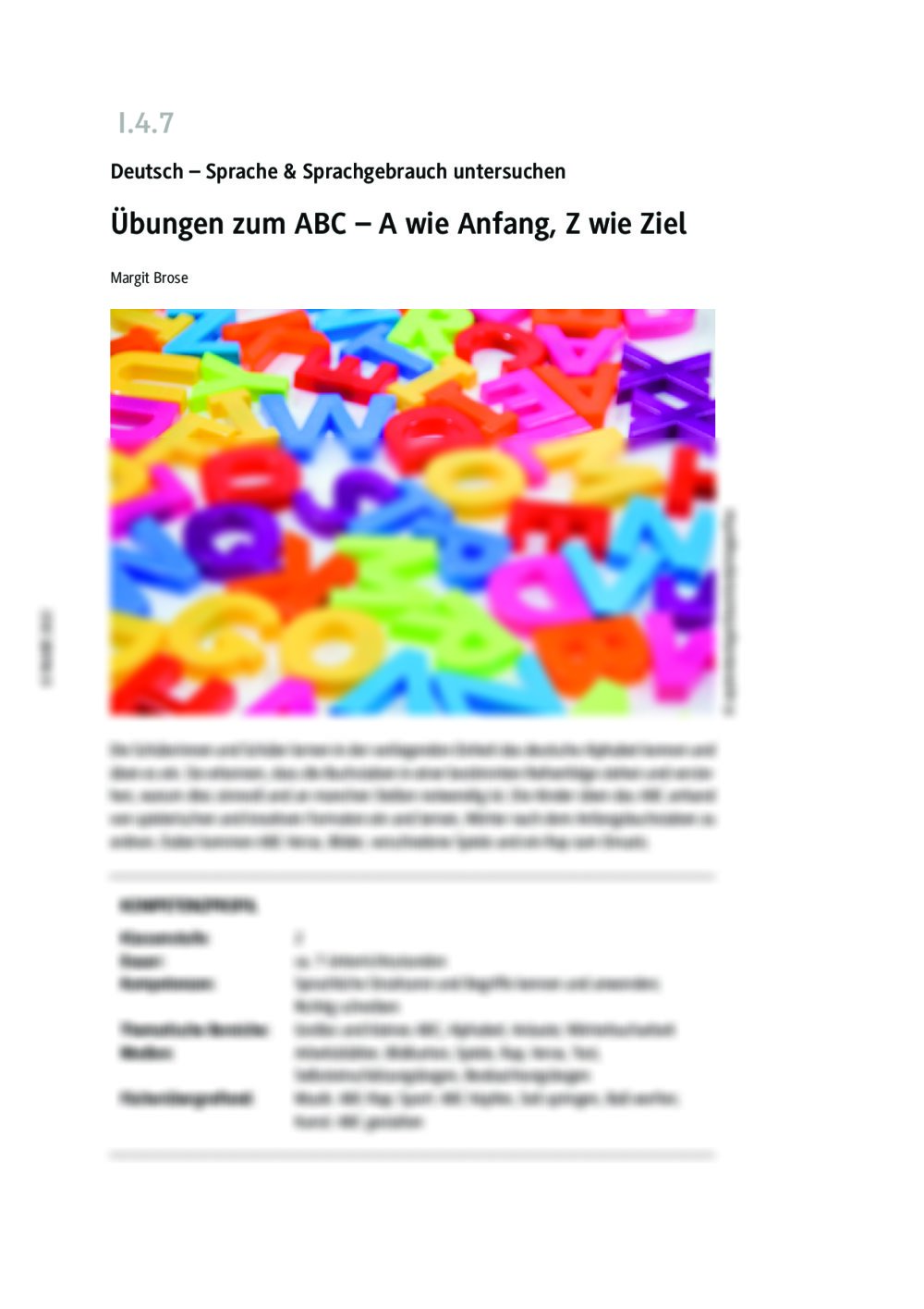 Übungen zum ABC - Seite 1