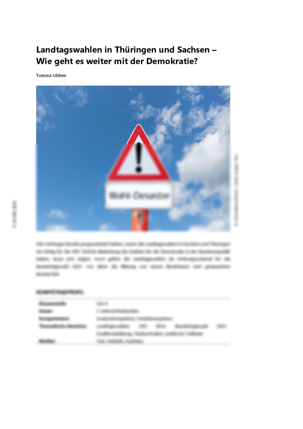 Landtagswahlen in Thüringen und Sachsen - Seite 1