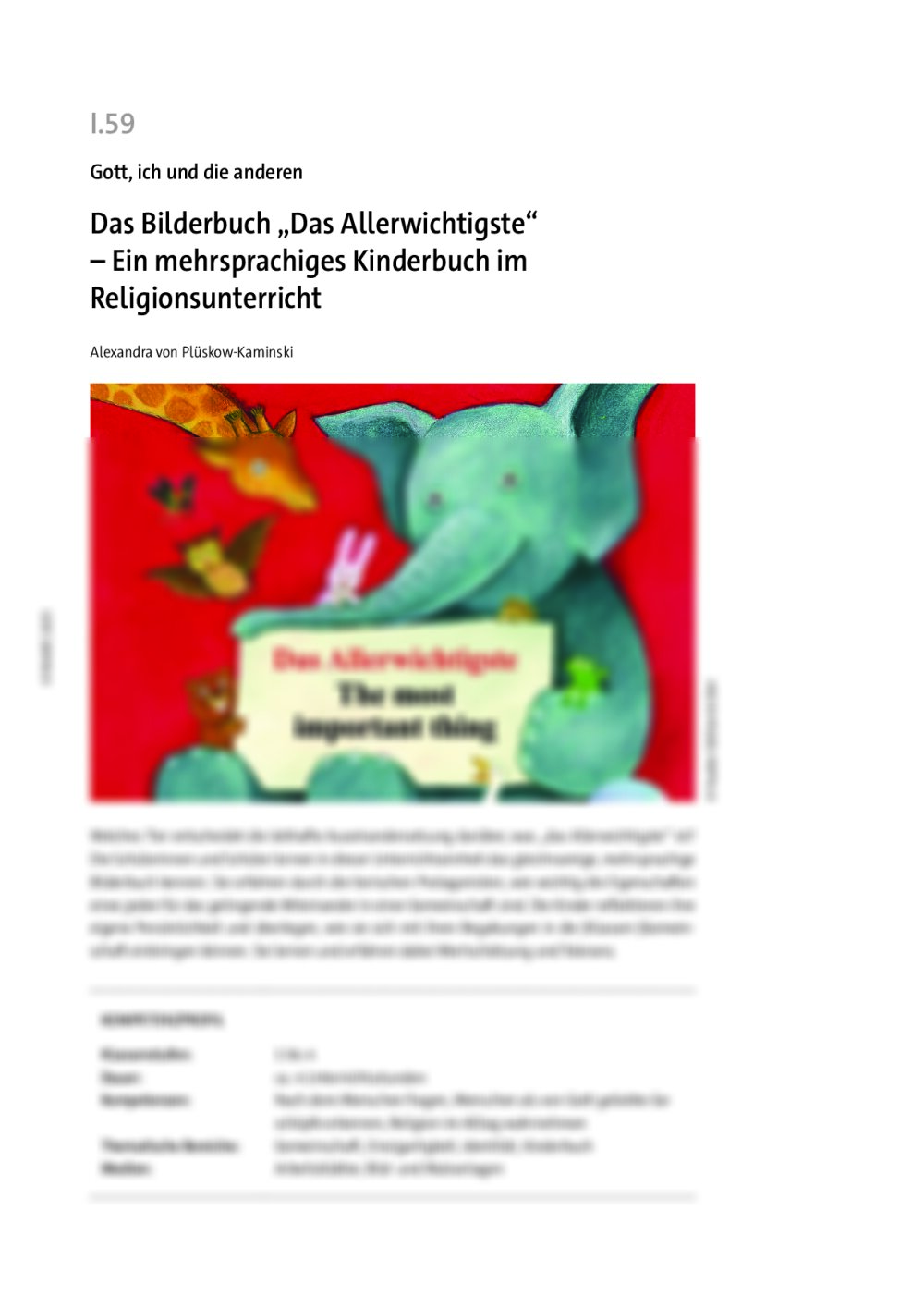 Das Bilderbuch „Das Allerwichtigste“  - Seite 1