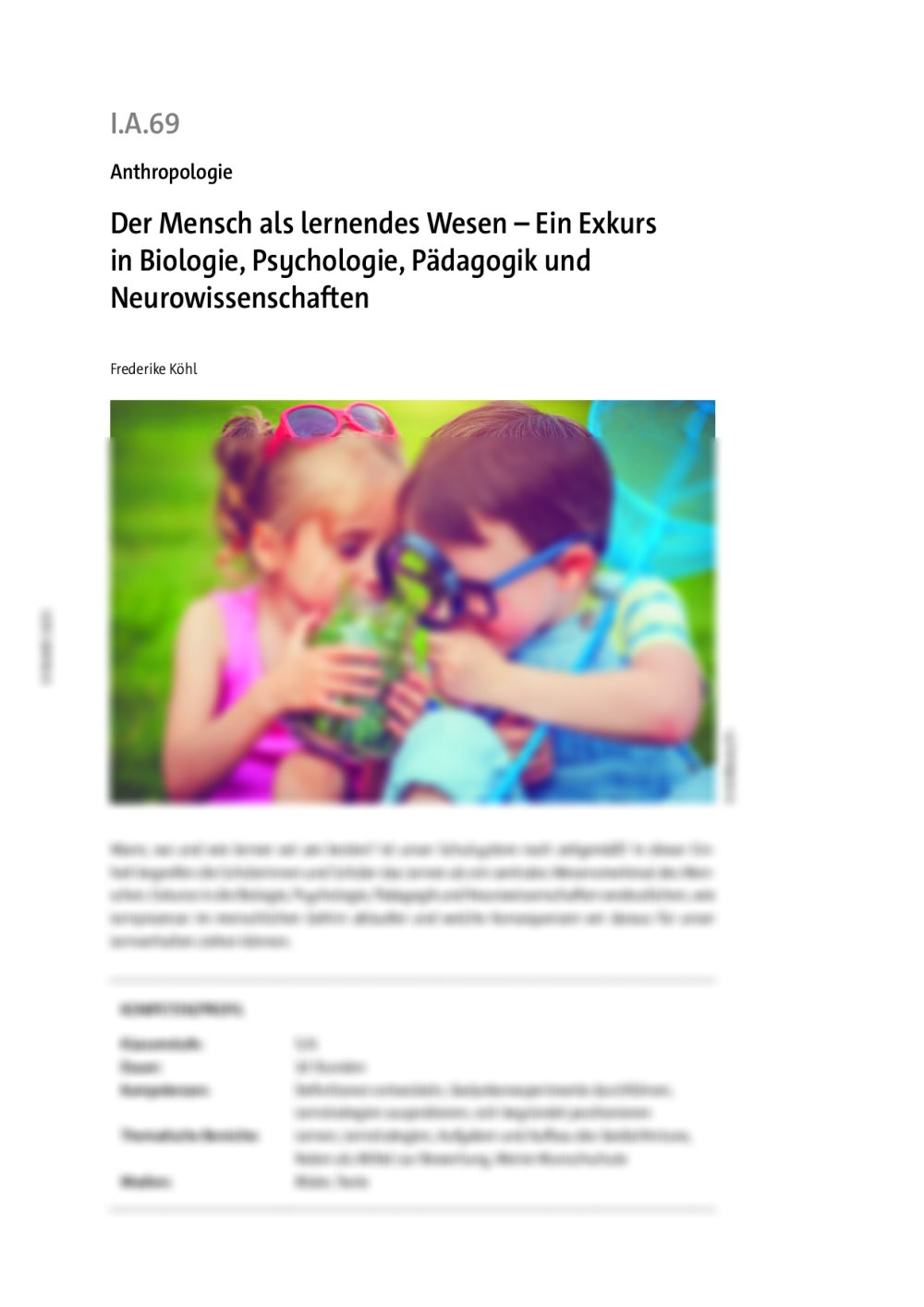 Der Mensch als lernendes Wesen  - Seite 1