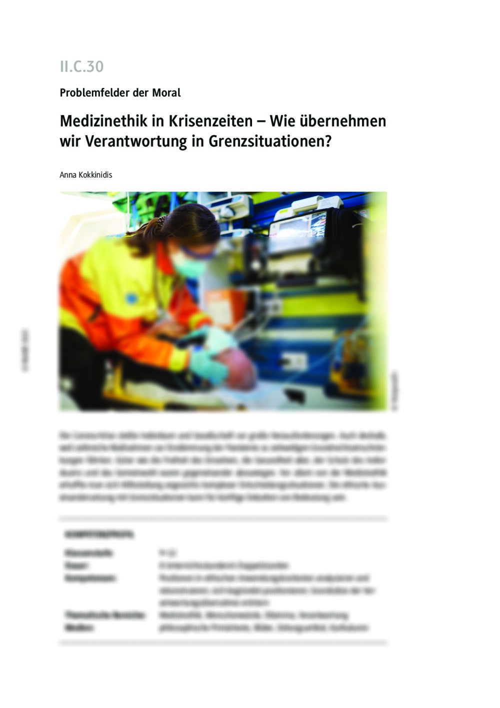 Medizinethik in Krisenzeiten - Seite 1