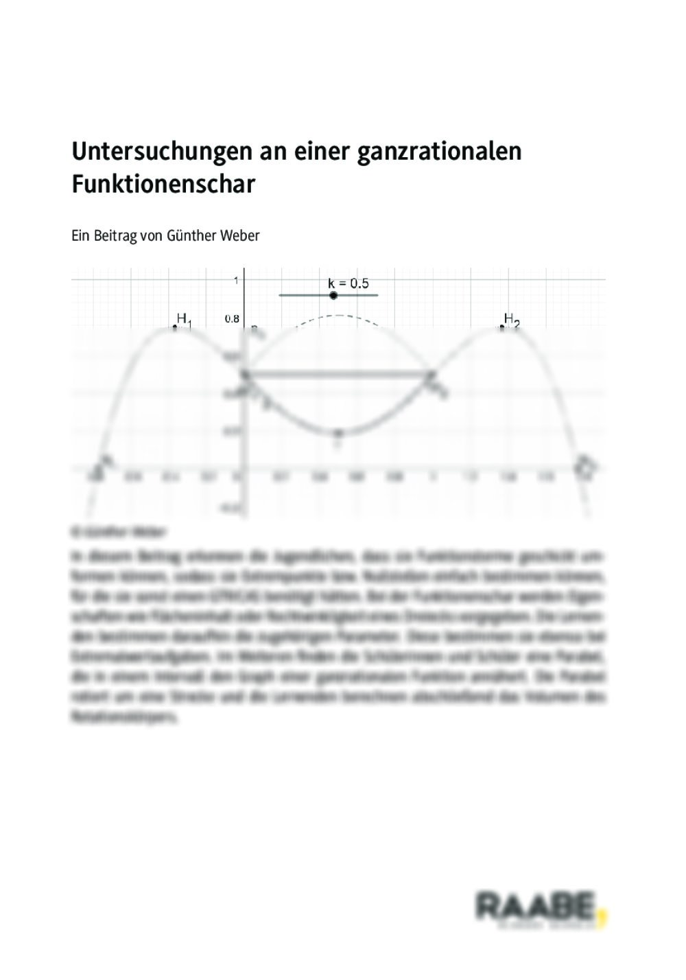 Untersuchungen an einer ganzrationalen Funktionenschar - Seite 1