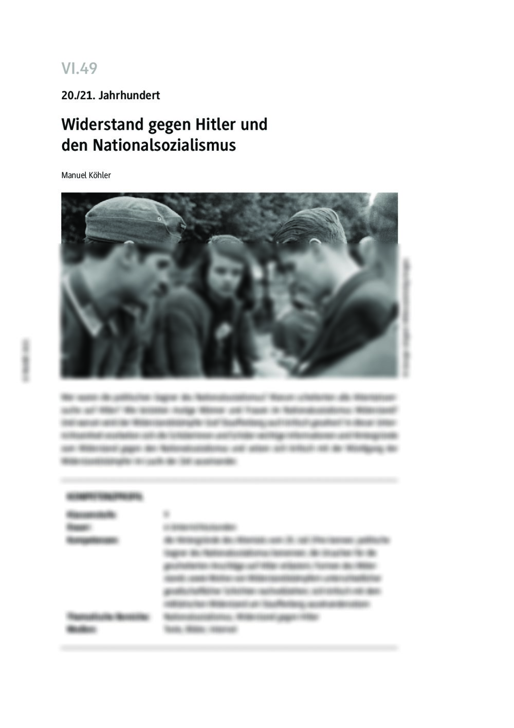 Widerstand gegen Hitler und den Nationalsozialismus - Seite 1