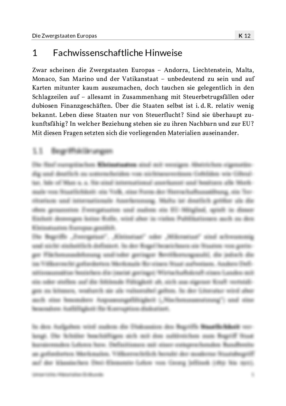 Die Zwergstaaten Europas RAAbits Online