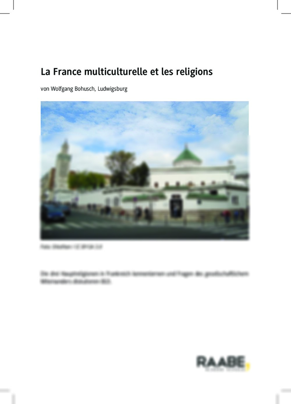 La France multiculturelle et les religions - Seite 1