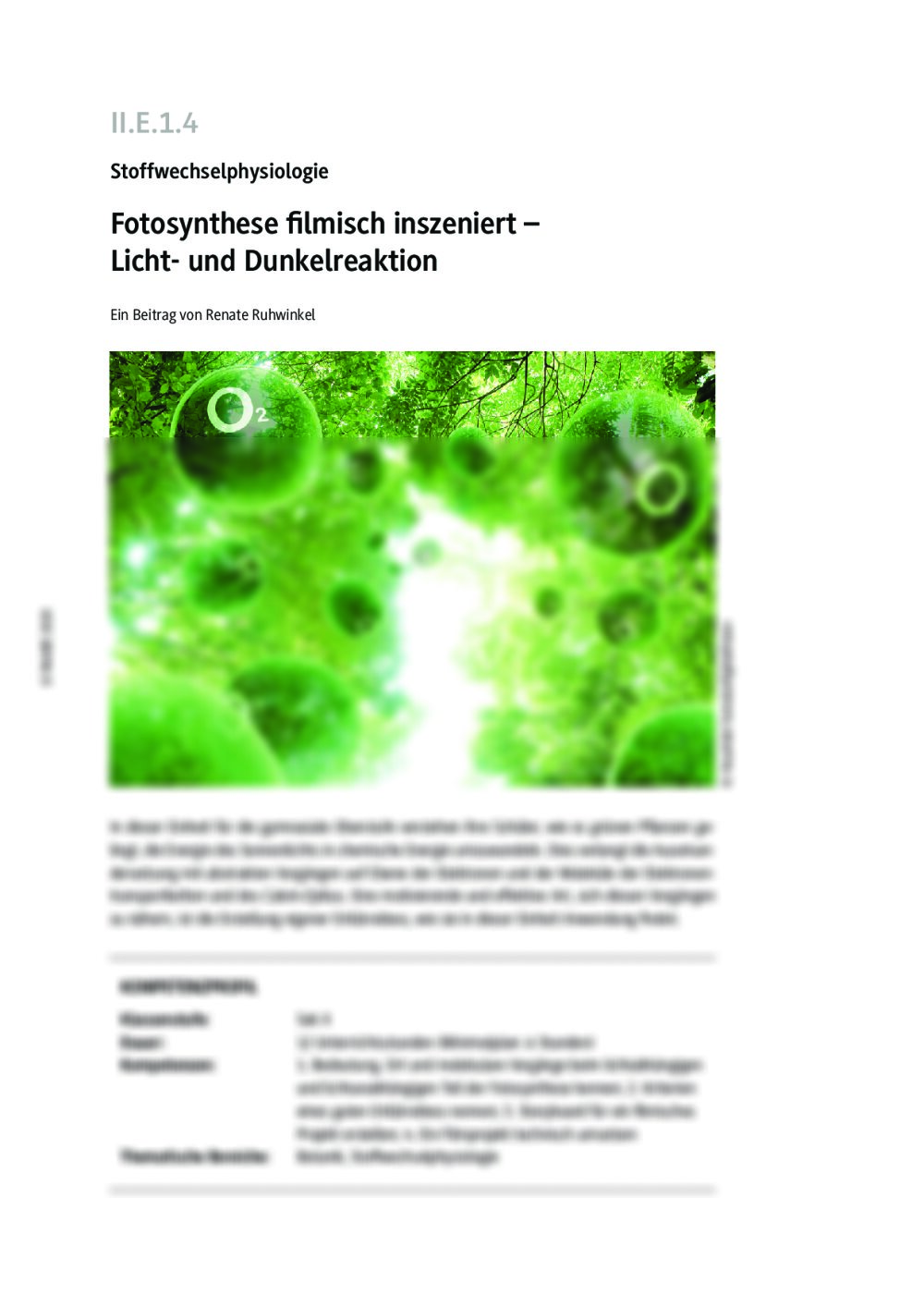 Fotosynthese filmisch inszeniert - Seite 1