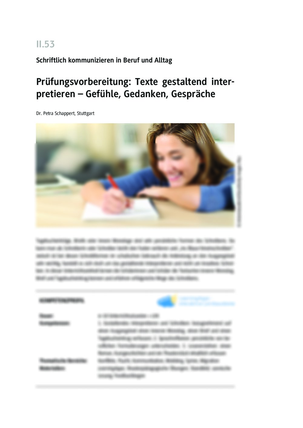 Prüfungsvorbereitung: Texte gestaltend interpretieren - Seite 1