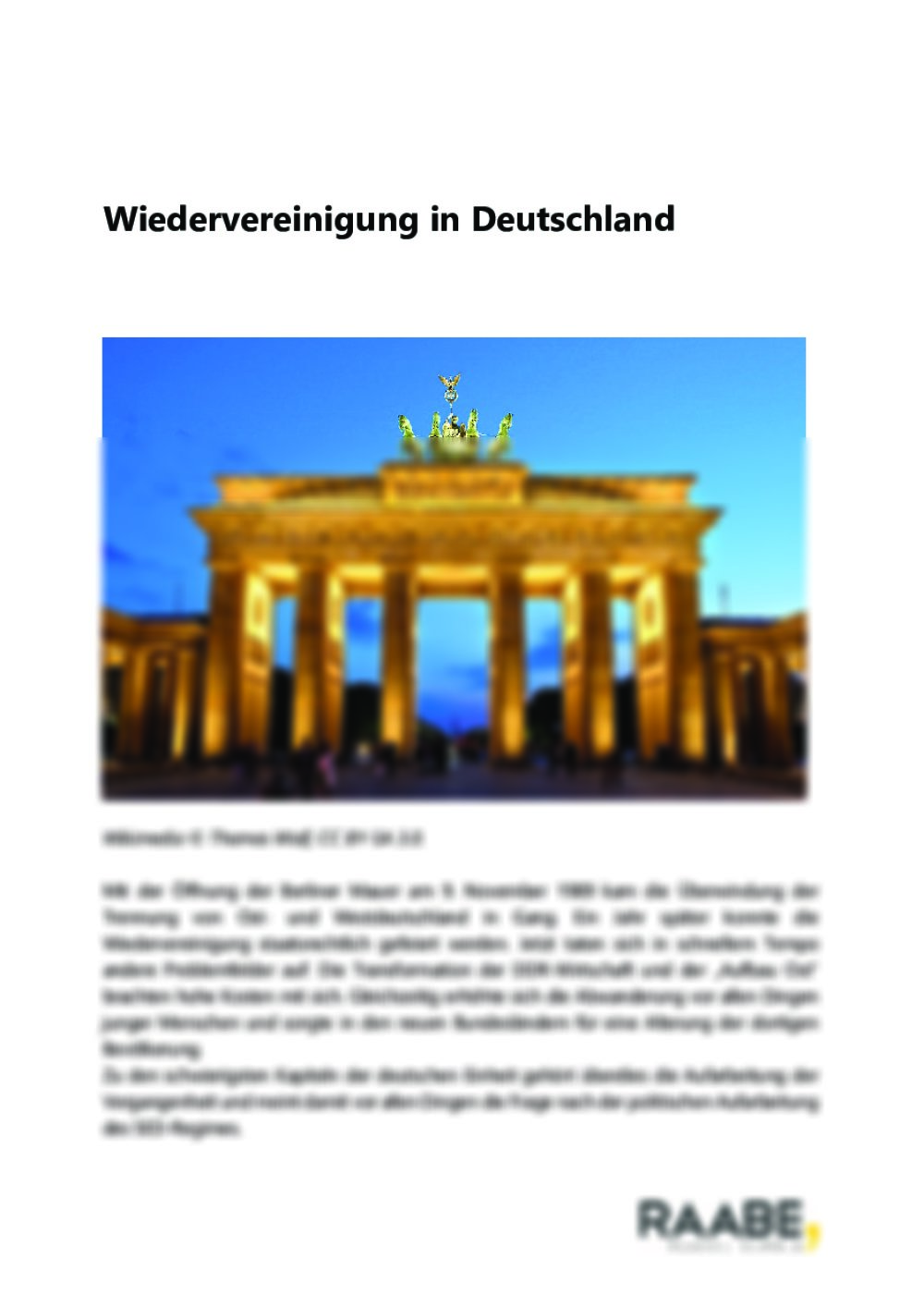 Wiedervereinigung in Deutschland - Seite 1