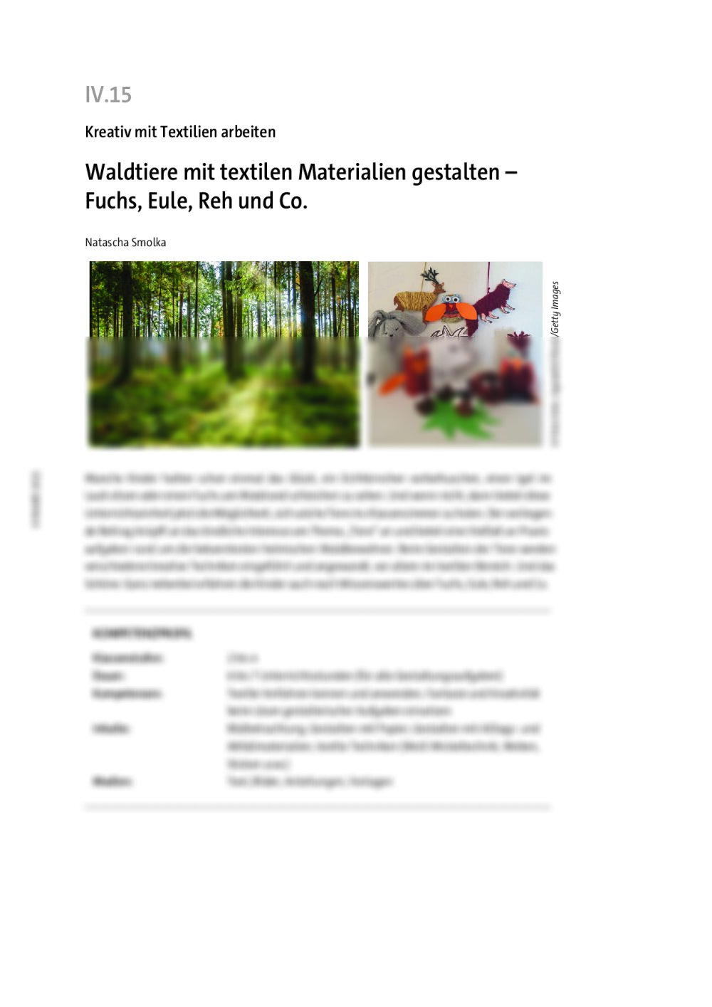 Waldtiere mit textilen Materialien gestalten - Seite 1