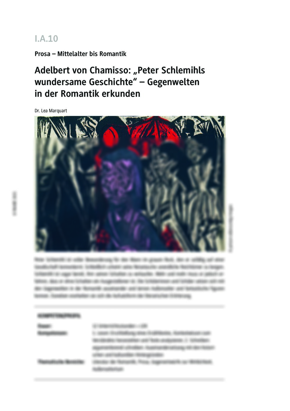 Adelbert von Chamisso: "Peter Schlemihls wundersame Geschichte" - Seite 1