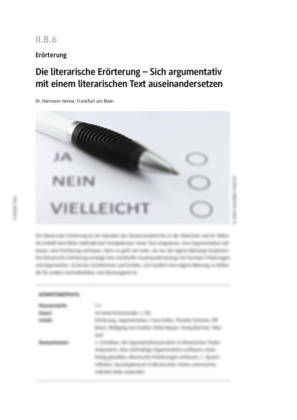 Die literarische Erörterung - Seite 1