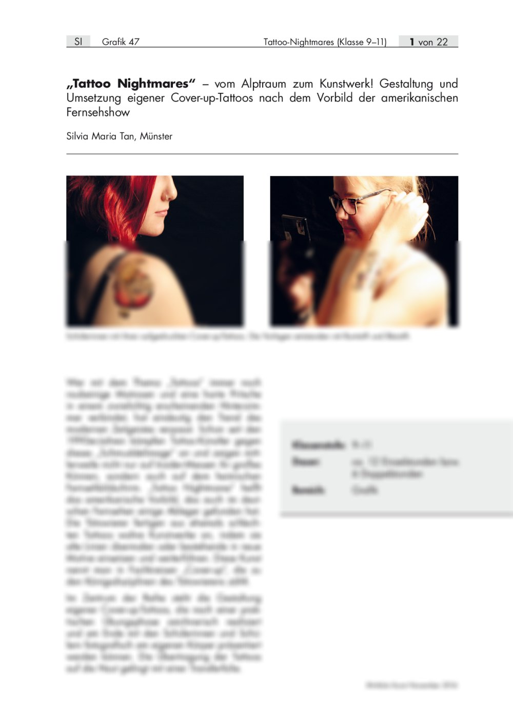 Gestaltung und Umsetzung eigener Cover-up-Tattoos - Seite 1