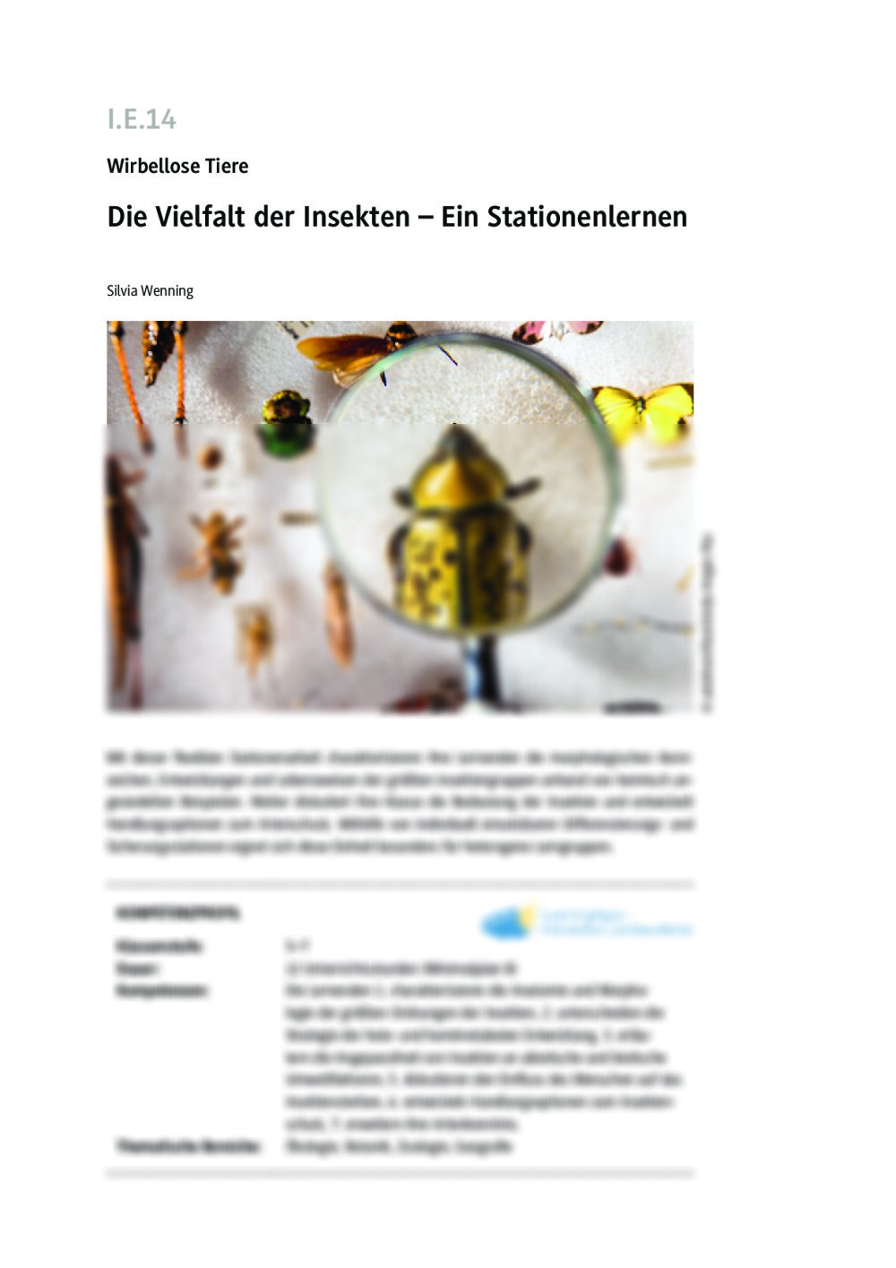 Die Vielfalt der Insekten - Seite 1