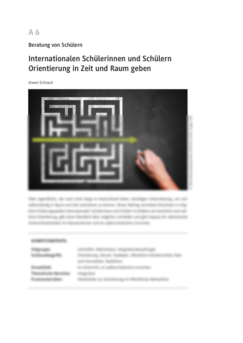 Internationalen Schülerinnen und Schülern Orientierung geben - Seite 1