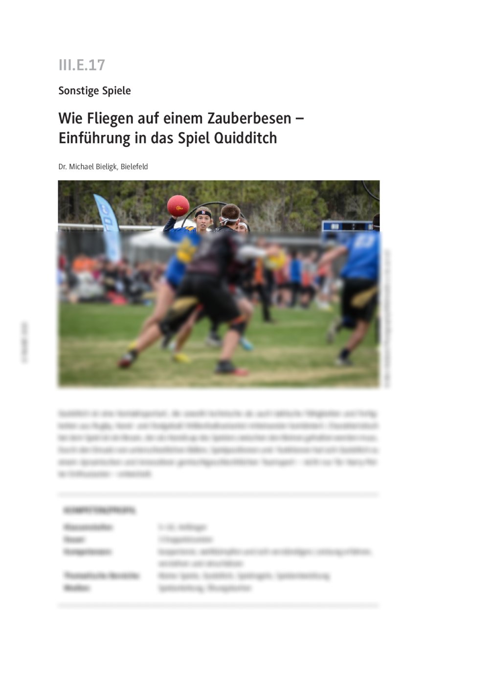 Einführung in das Spiel Quidditch - Seite 1