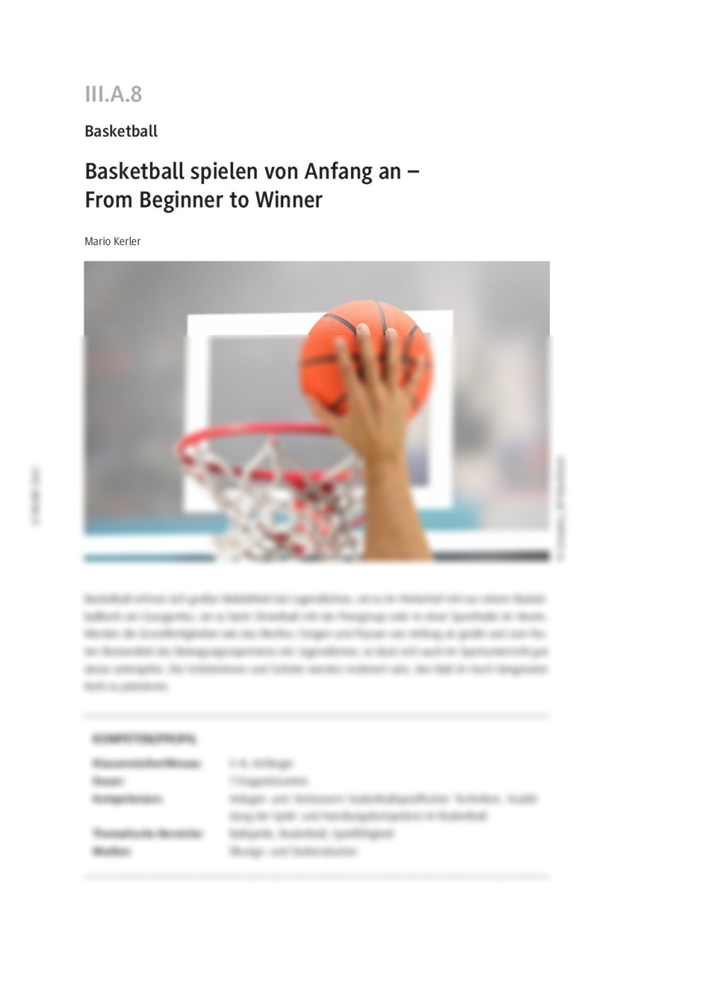 Basketball spielen von Anfang an - Seite 1