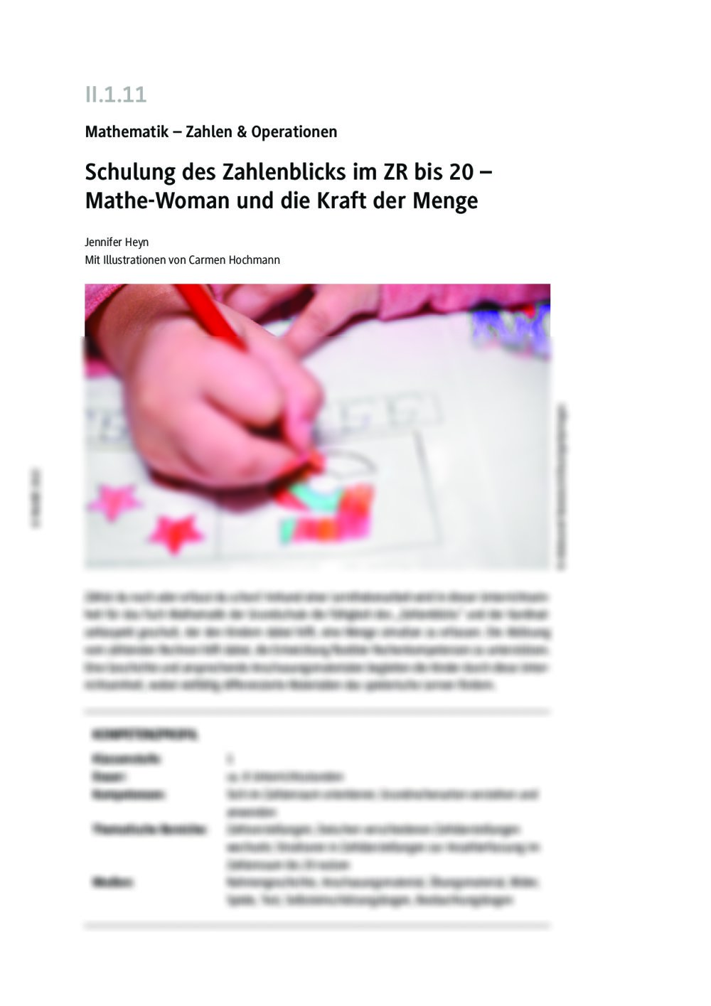 Schulung des Zahlenblicks im ZR bis 20 - Seite 1