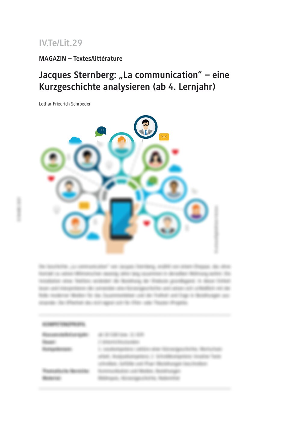 Jacques Sternbergs Kurzgeschichte „La communication“ analysieren - Seite 1