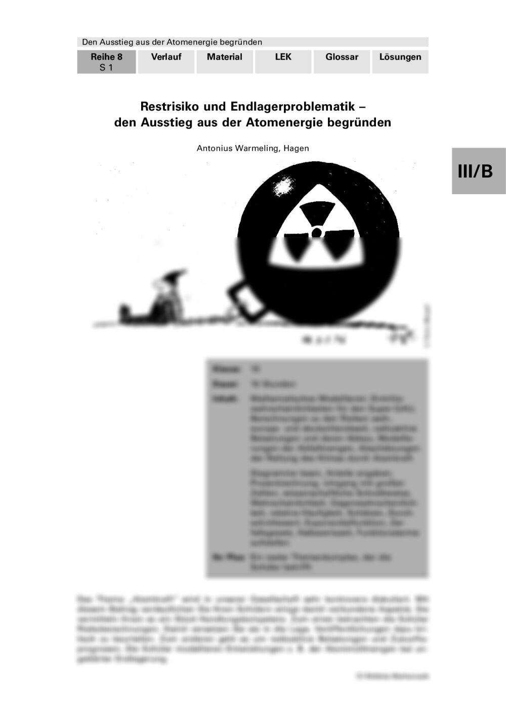 Den Ausstieg aus der Atomenergie begründen - Seite 1