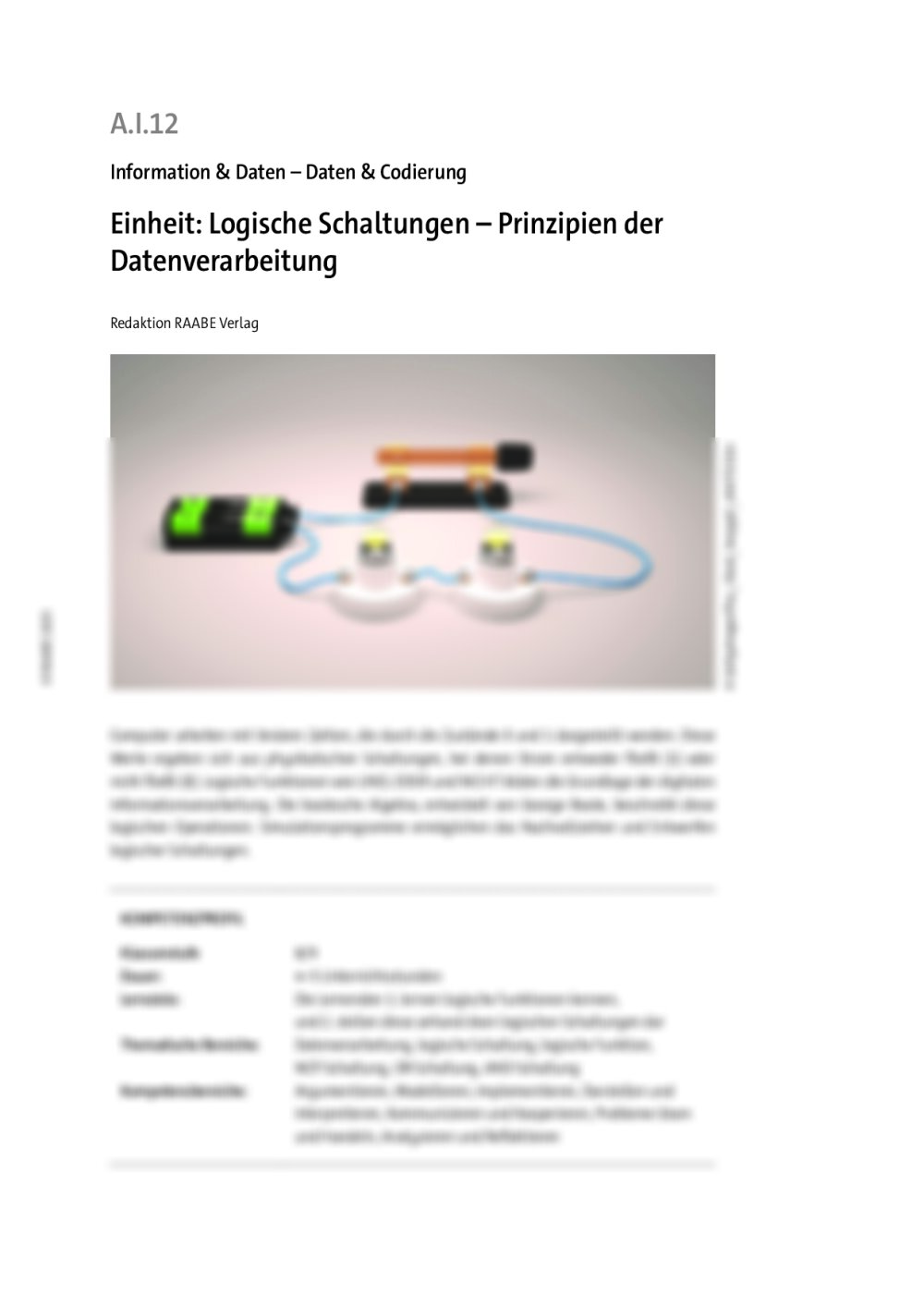 Einheit: Logische Schaltungen - Seite 1