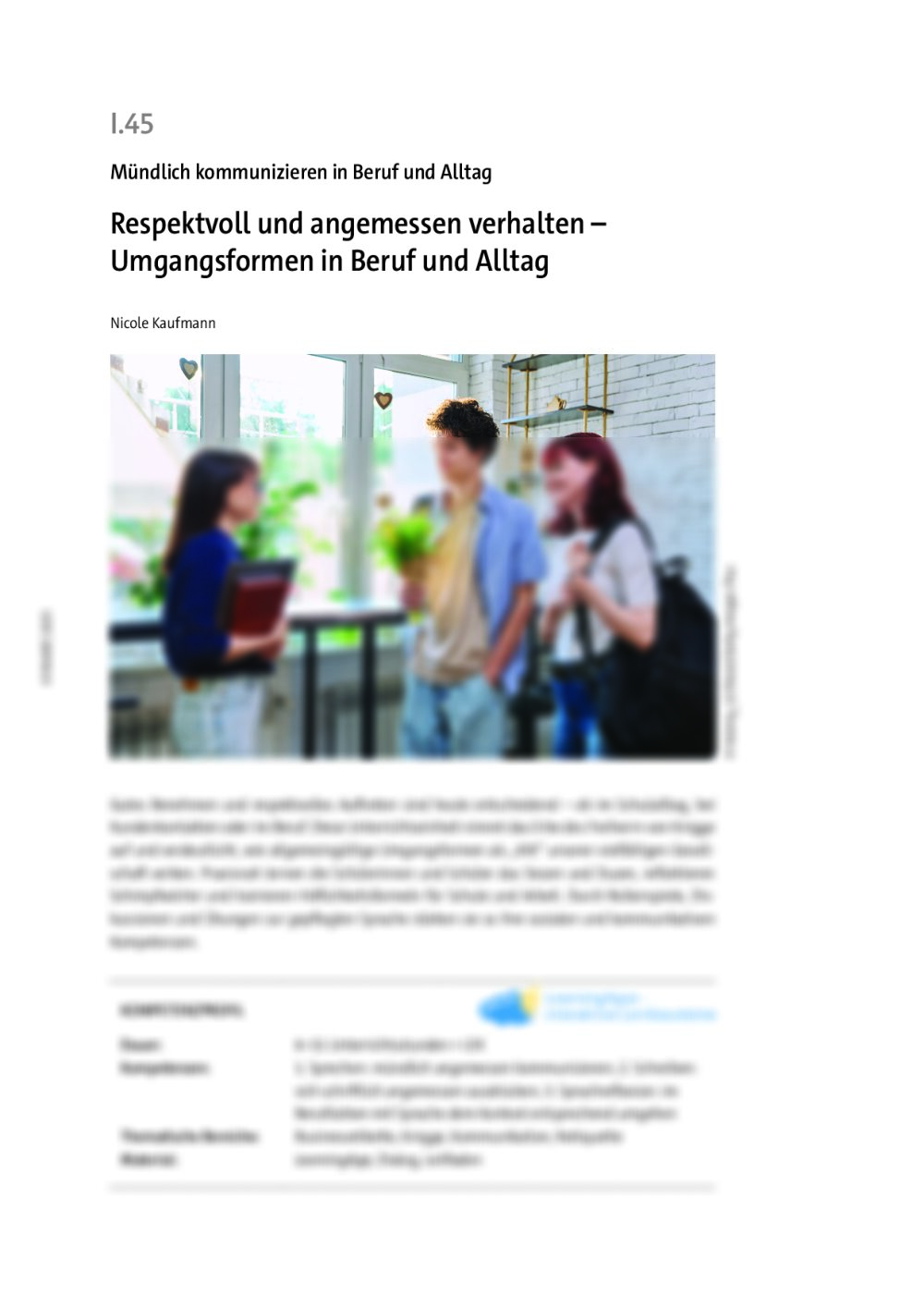 Umgangsformen in Beruf und Alltag - Seite 1