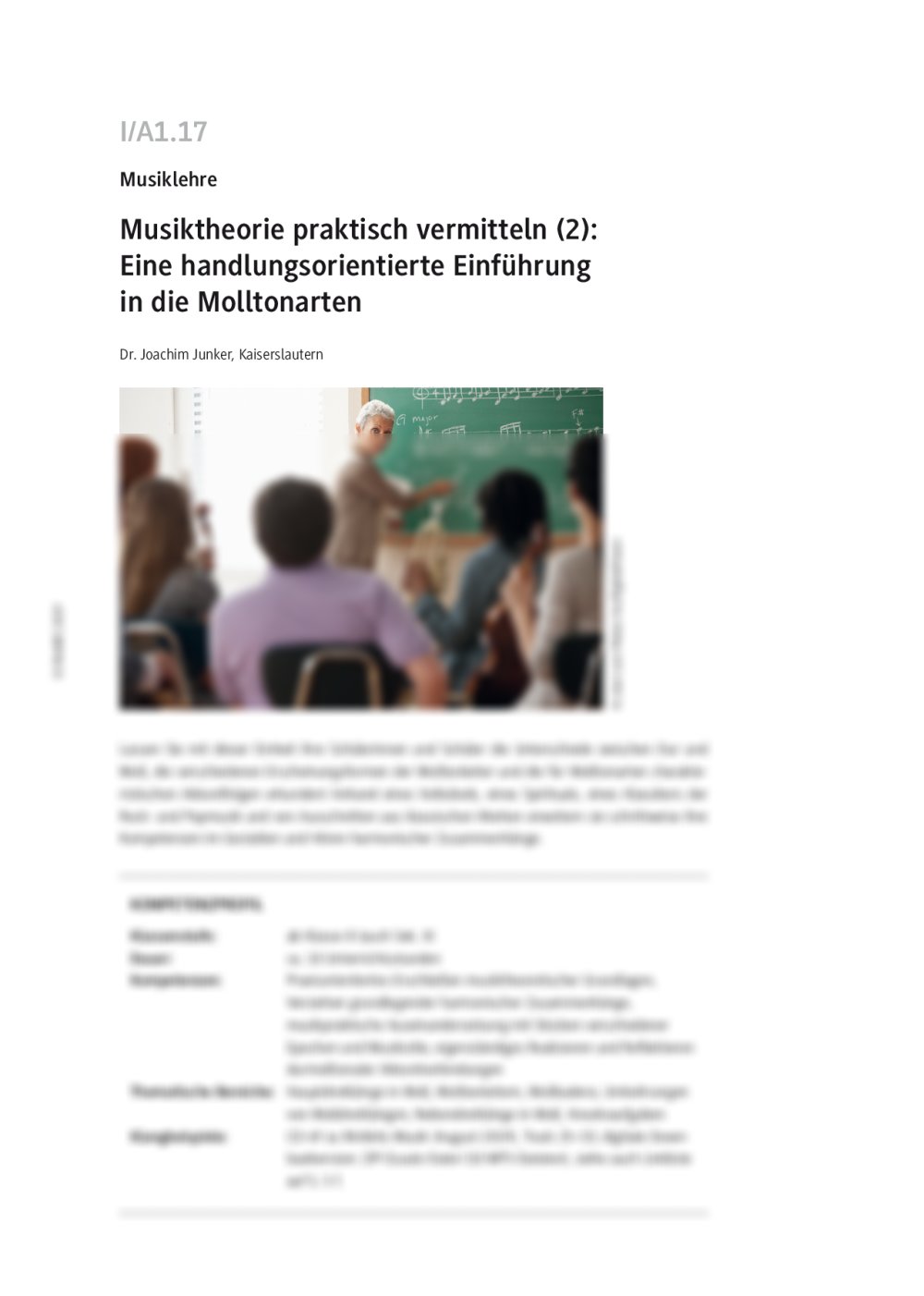 Musiktheorie praktisch (2): Molltonarten - Seite 1