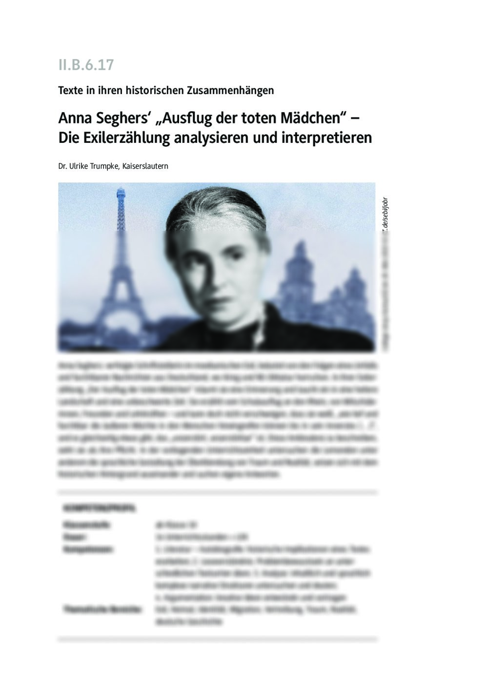 Anna Seghers' "Ausflug der toten Mädchen" - Seite 1