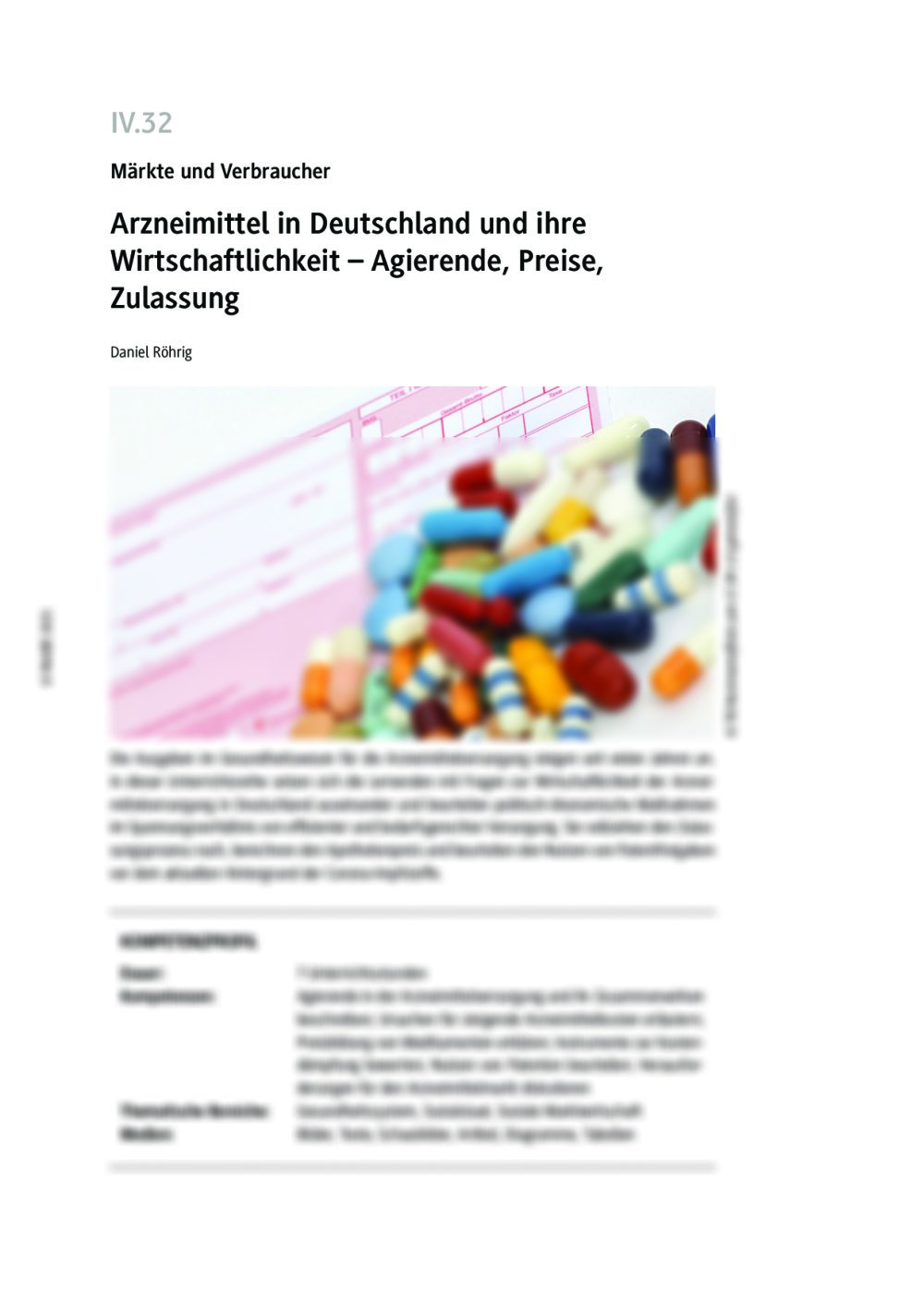 Arzneimittel in Deutschland und ihre Wirtschaftlichkeit - Seite 1