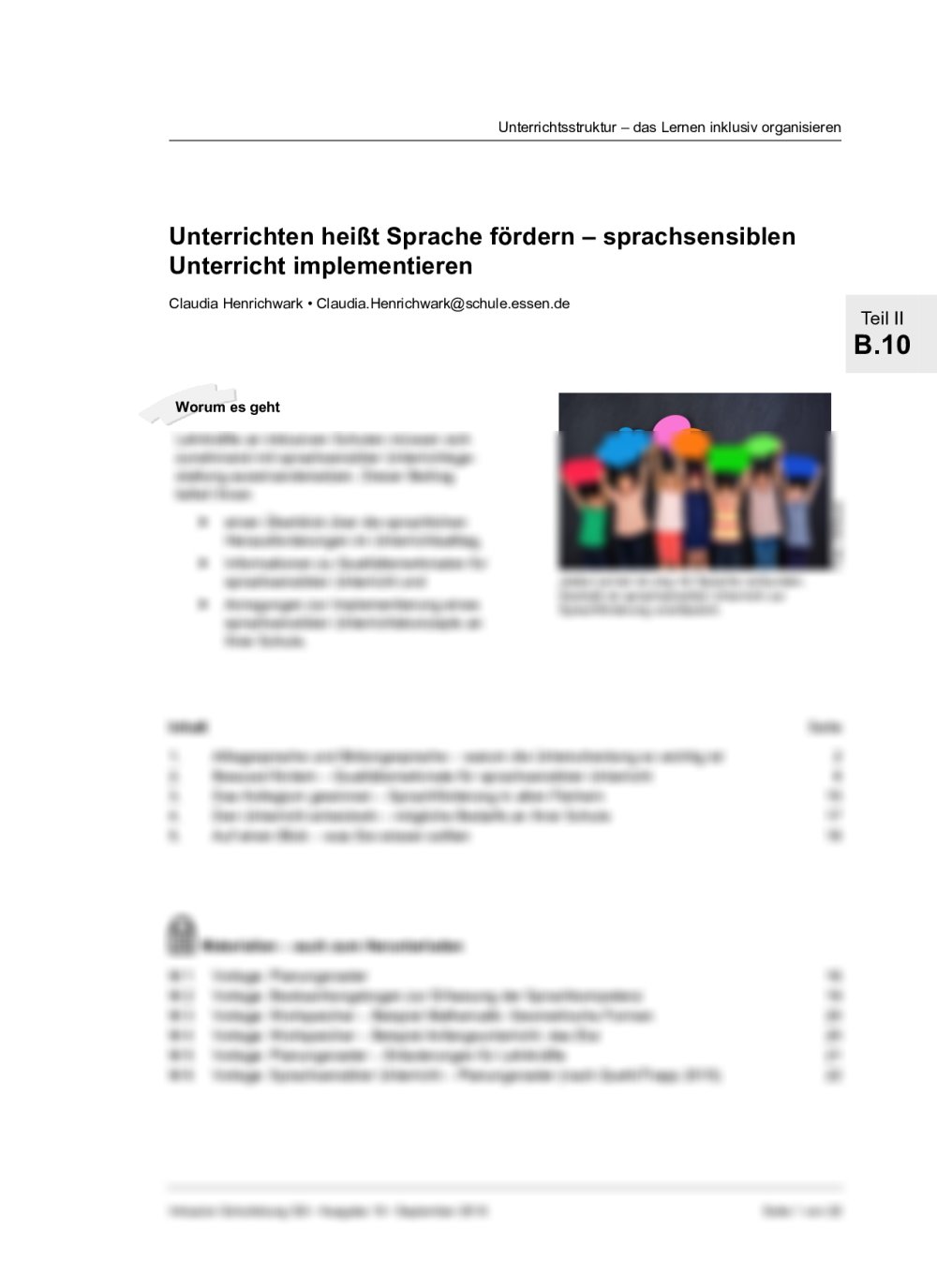 Sprachsensiblen Unterricht implementieren - Seite 1