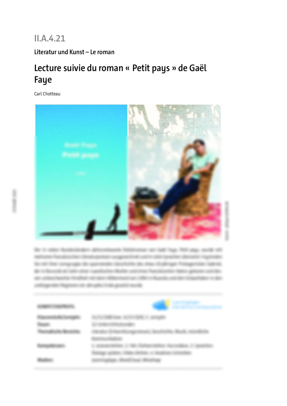 Lecture suivie du roman « Petit pays » de Gaël Faye - Seite 1