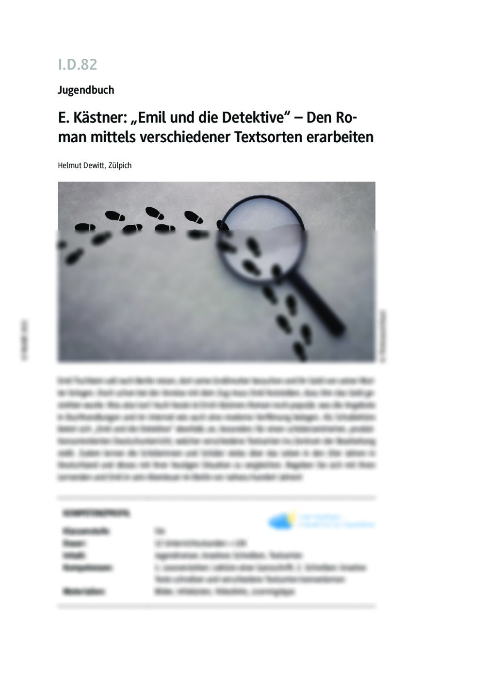 Erich Kästner: „Emil und die Detektive“ - Seite 1