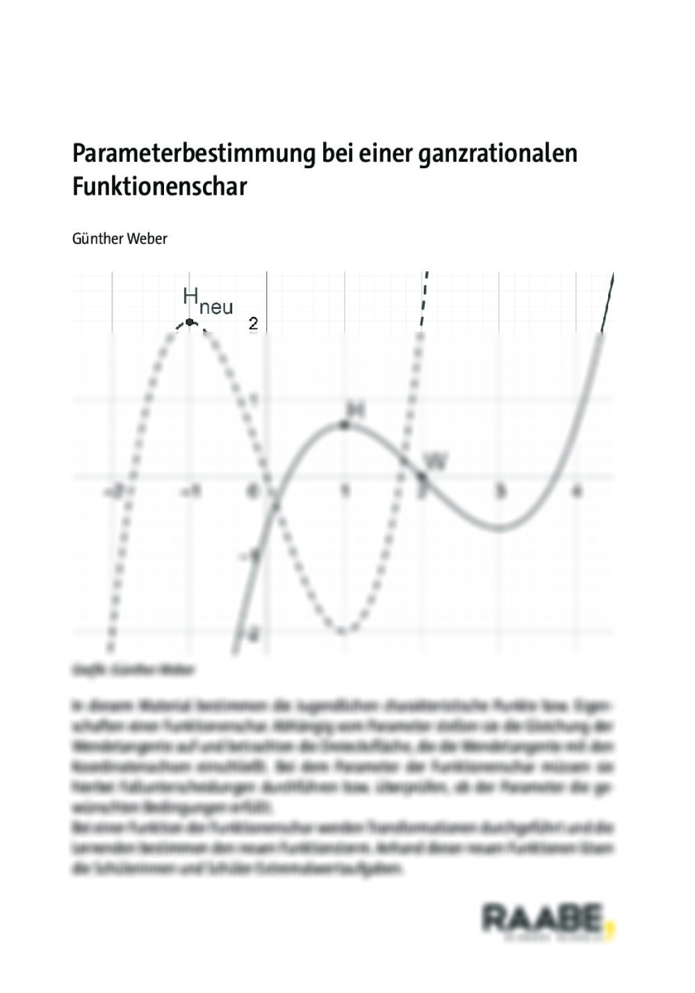 Parameterbestimmung bei einer ganzrationalen Funktionenschar - Seite 1