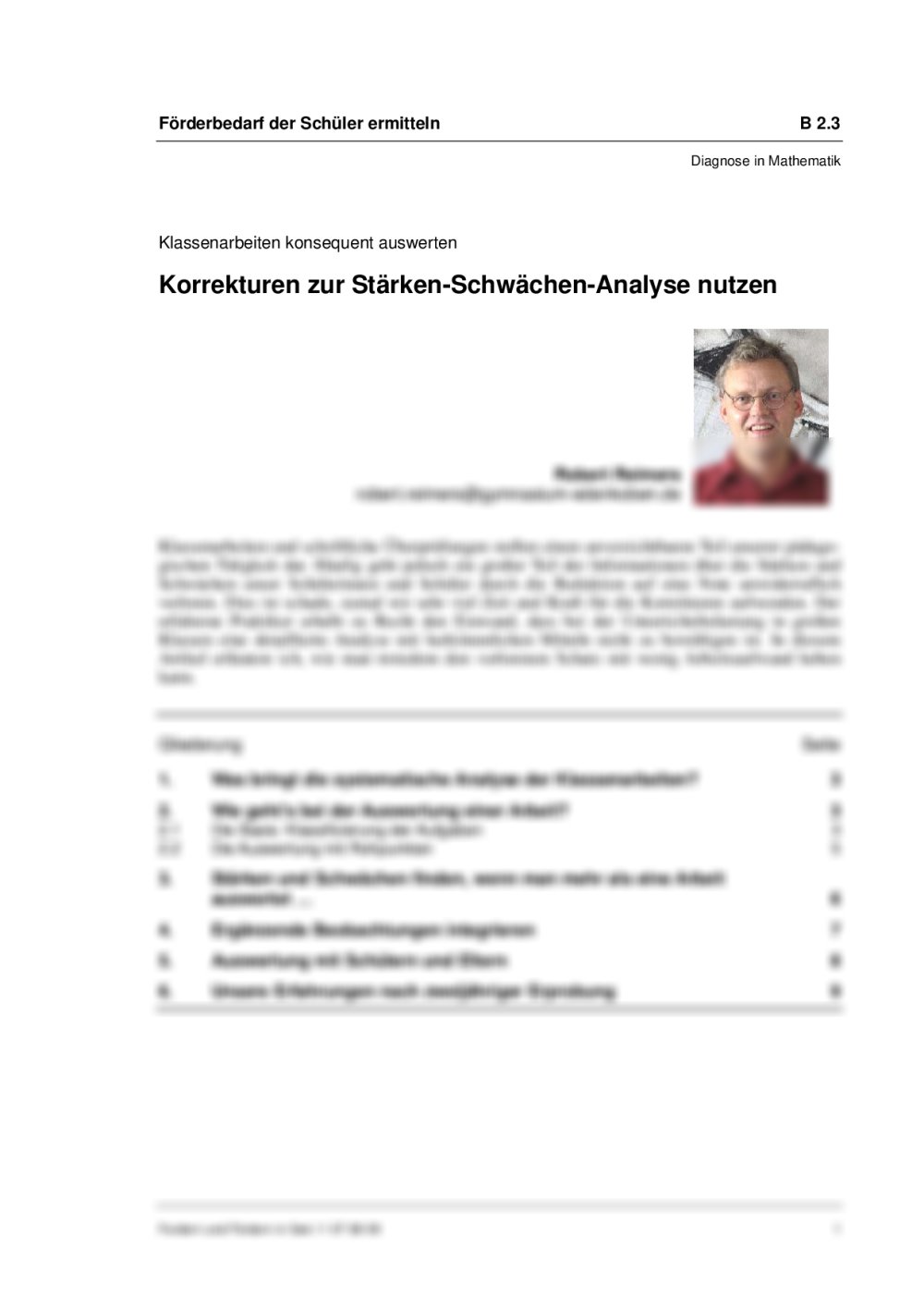 Klassenarbeiten konsequent auswerten - Seite 1