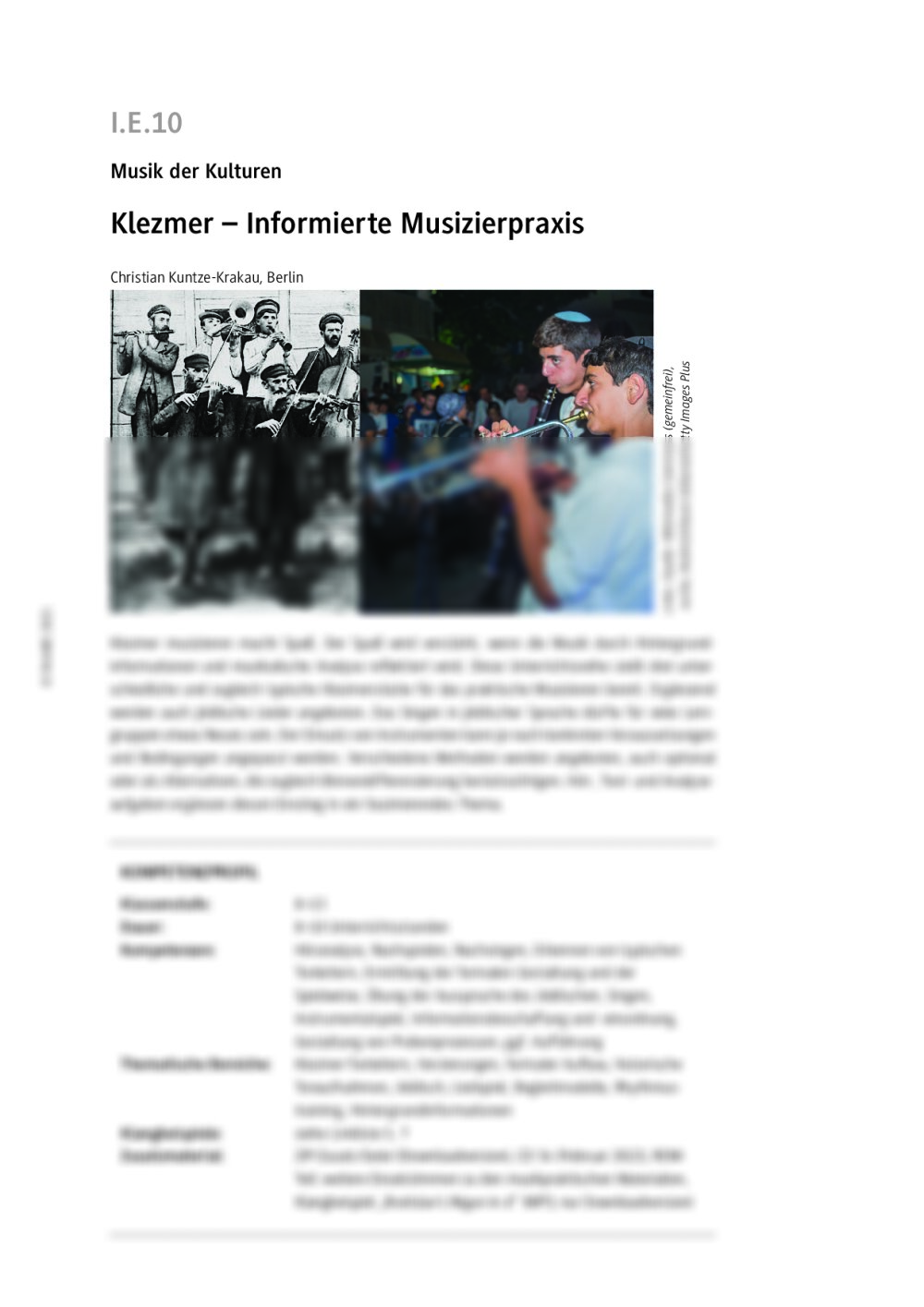 Klezmer - Informierte Musizierpraxis - Seite 1