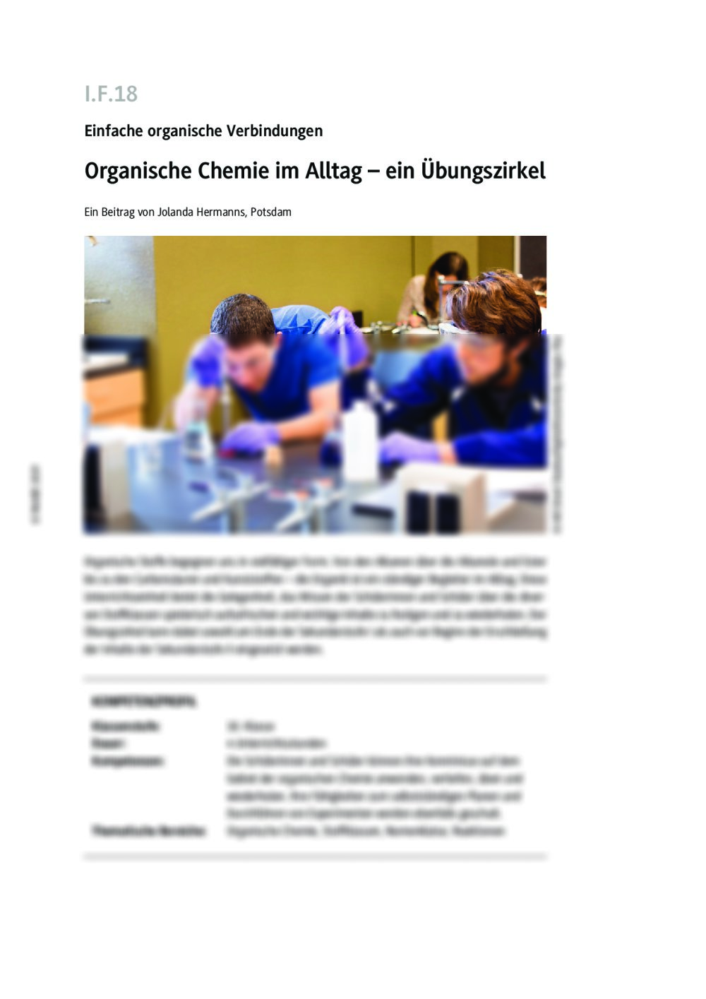 Auffrischen des Wissens über die organische Chemie - Seite 1