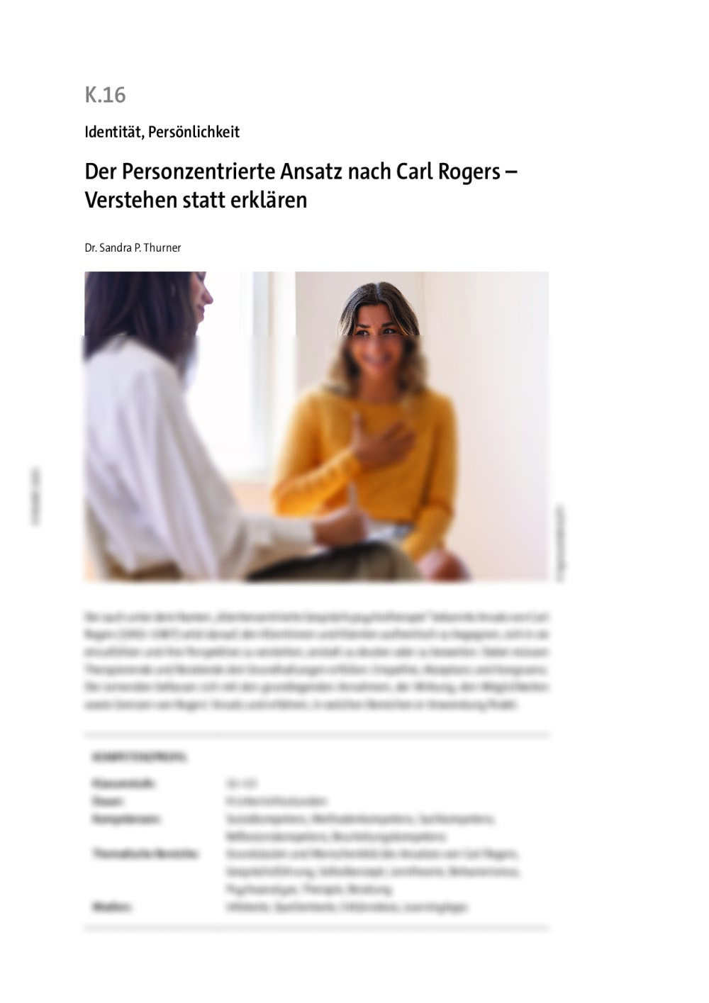 Der Personzentrierte Ansatz nach Carl Rogers - Seite 1
