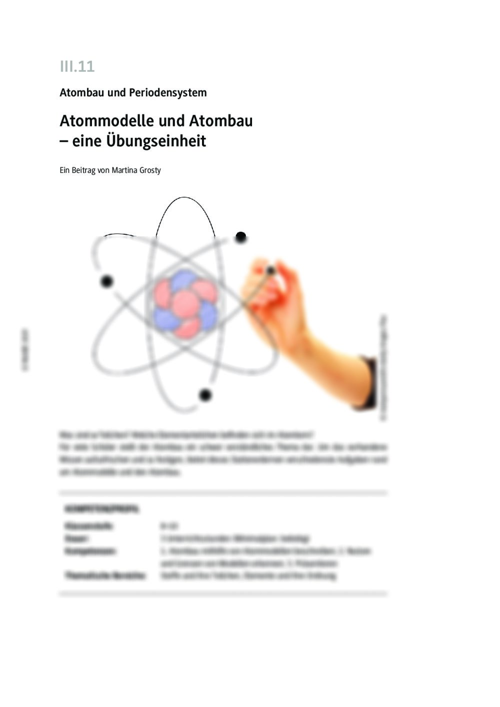 Atombau und Atommodelle wiederholen - Seite 1