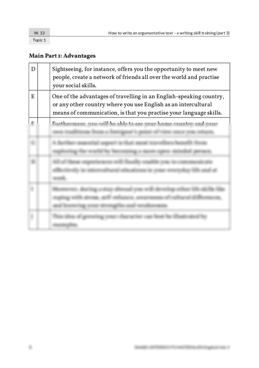 argumentative writing klasse 9 themen