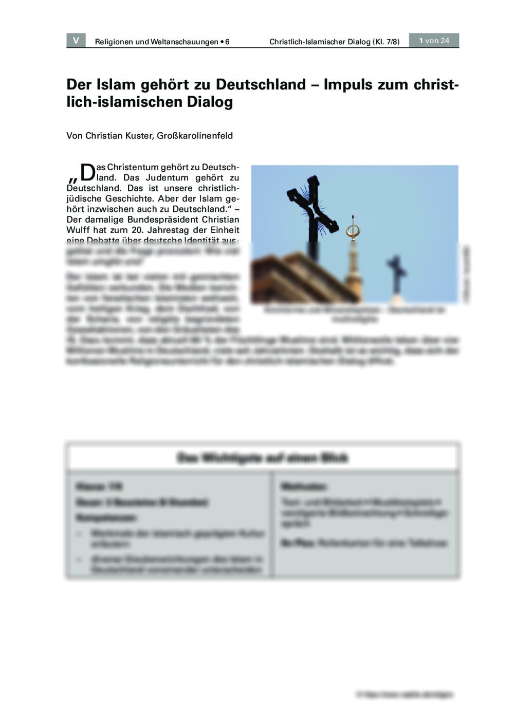 Impuls zum christlich-islamischen Dialog - Seite 1
