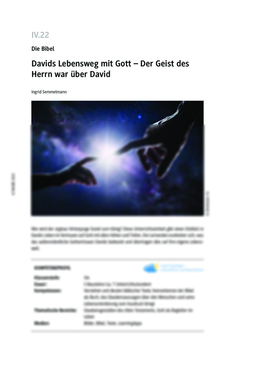 Davids Lebensweg mit Gott - Seite 1