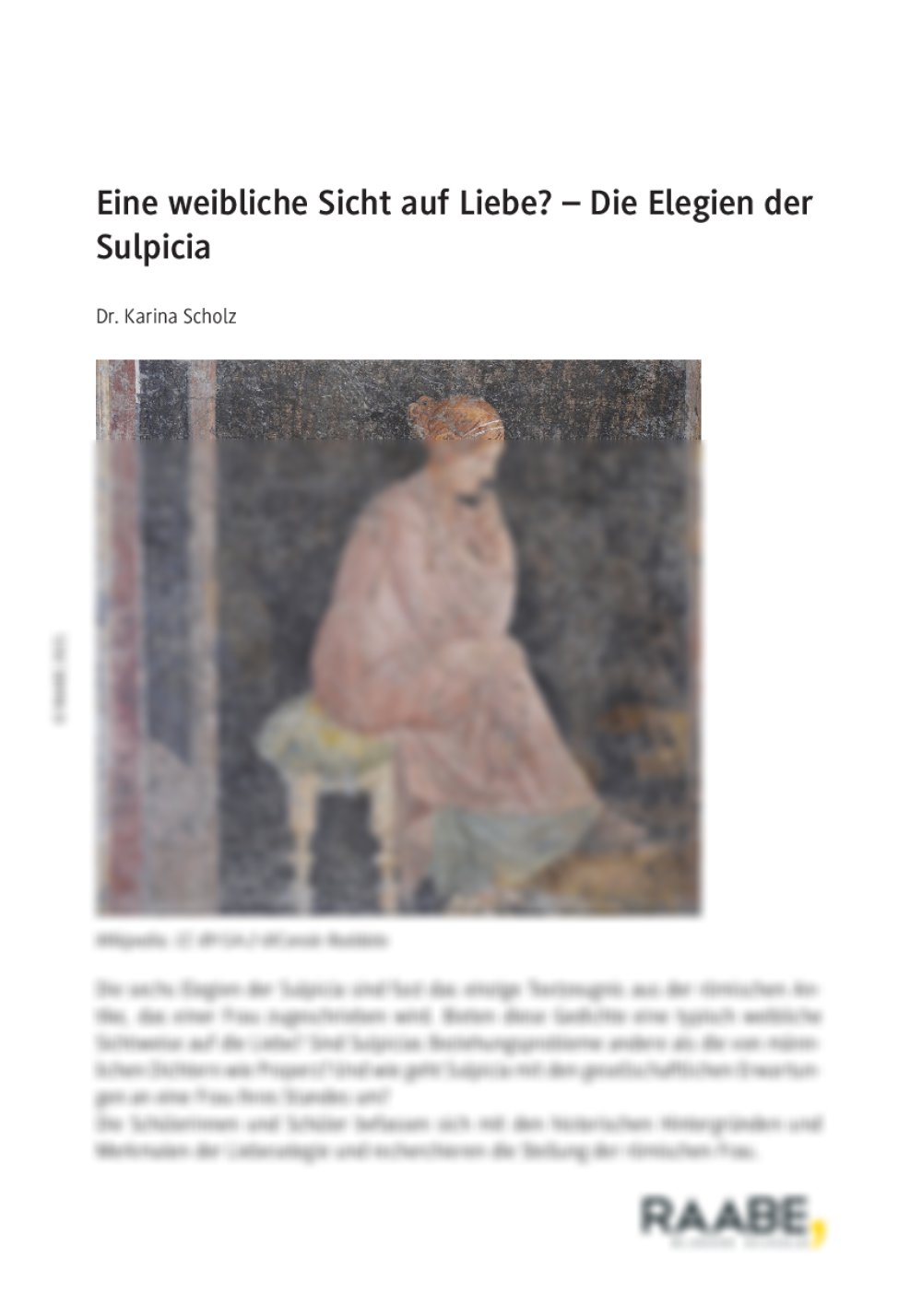 Die Elegien der Sulpicia - Seite 1