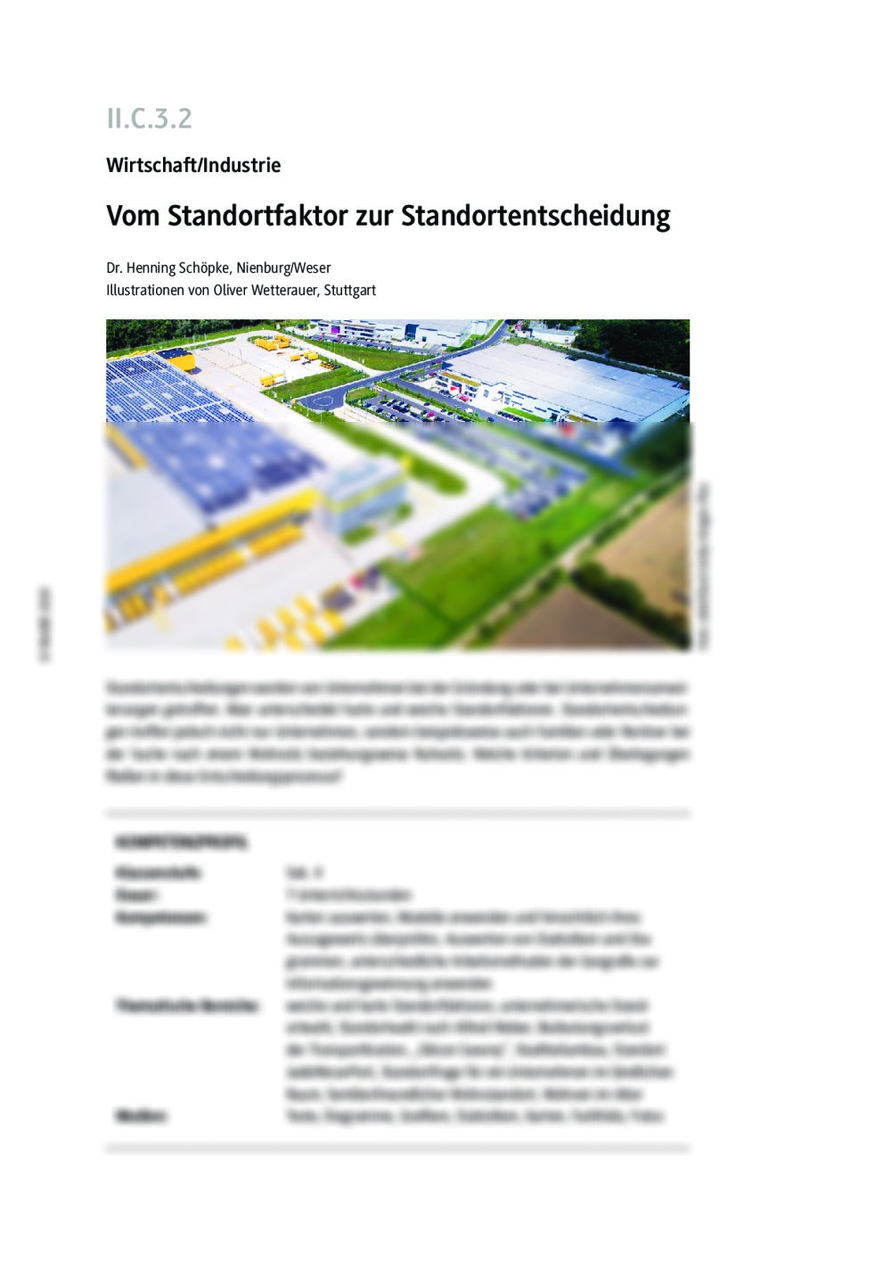 Vom Standortfaktor zur Standortentscheidung - Seite 1