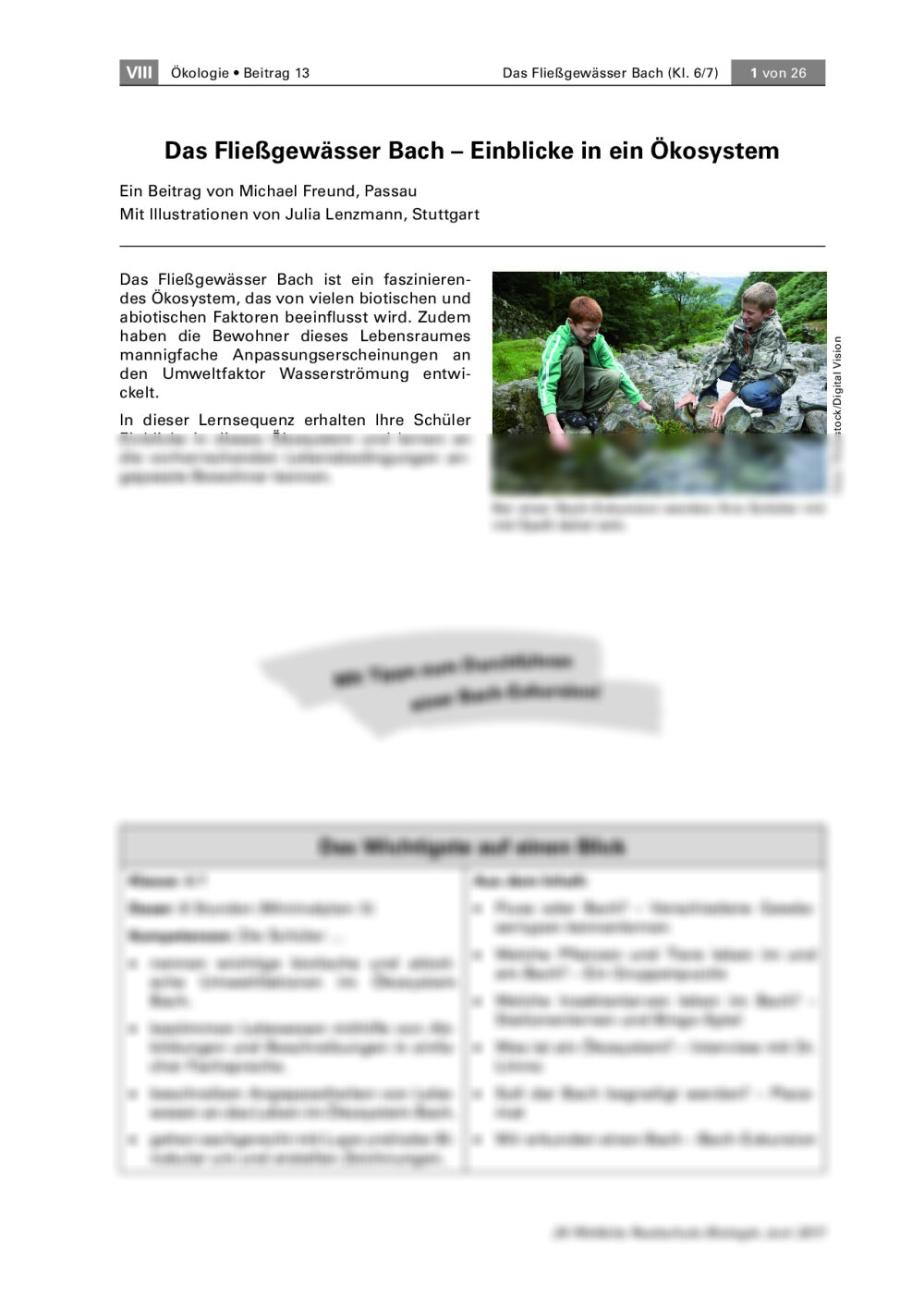 Das Fließgewässer Bach - Seite 1