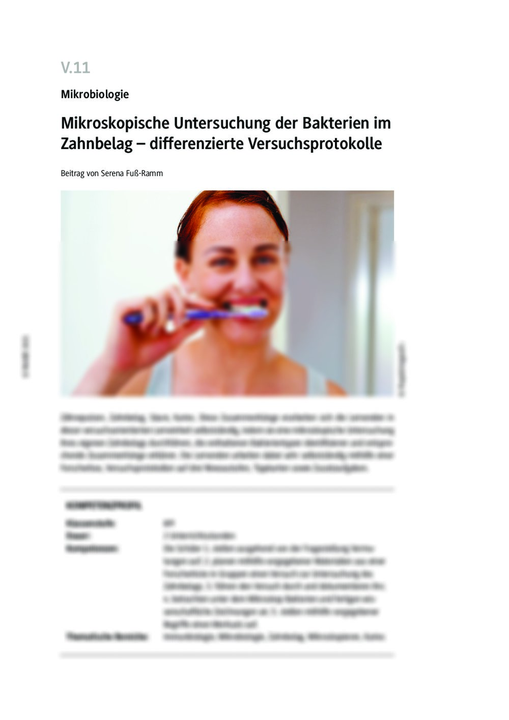 Mikroskopische Untersuchung der Bakterien im Zahnbelag - Seite 1