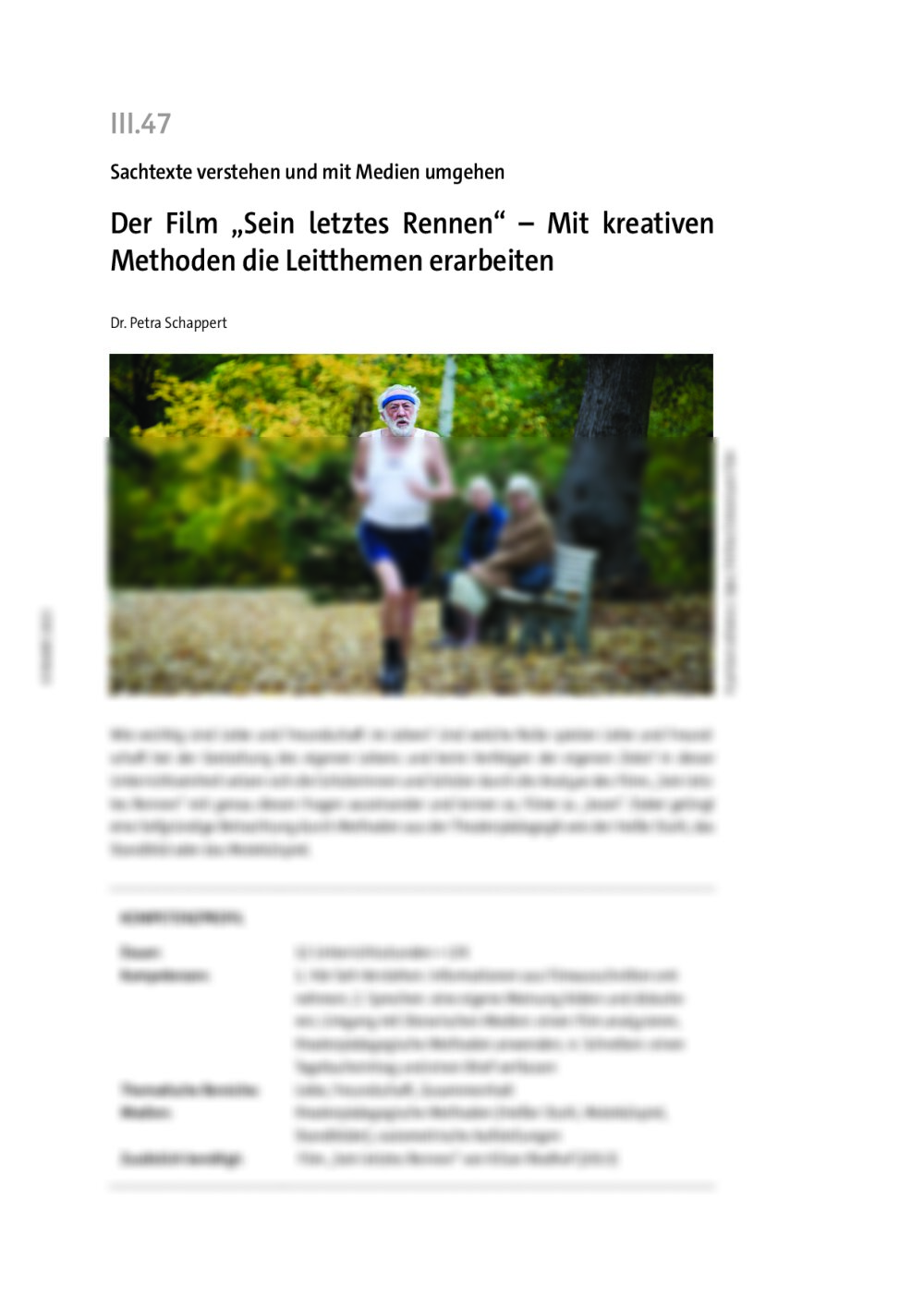 Der Film "Sein letztes Rennen" - Seite 1