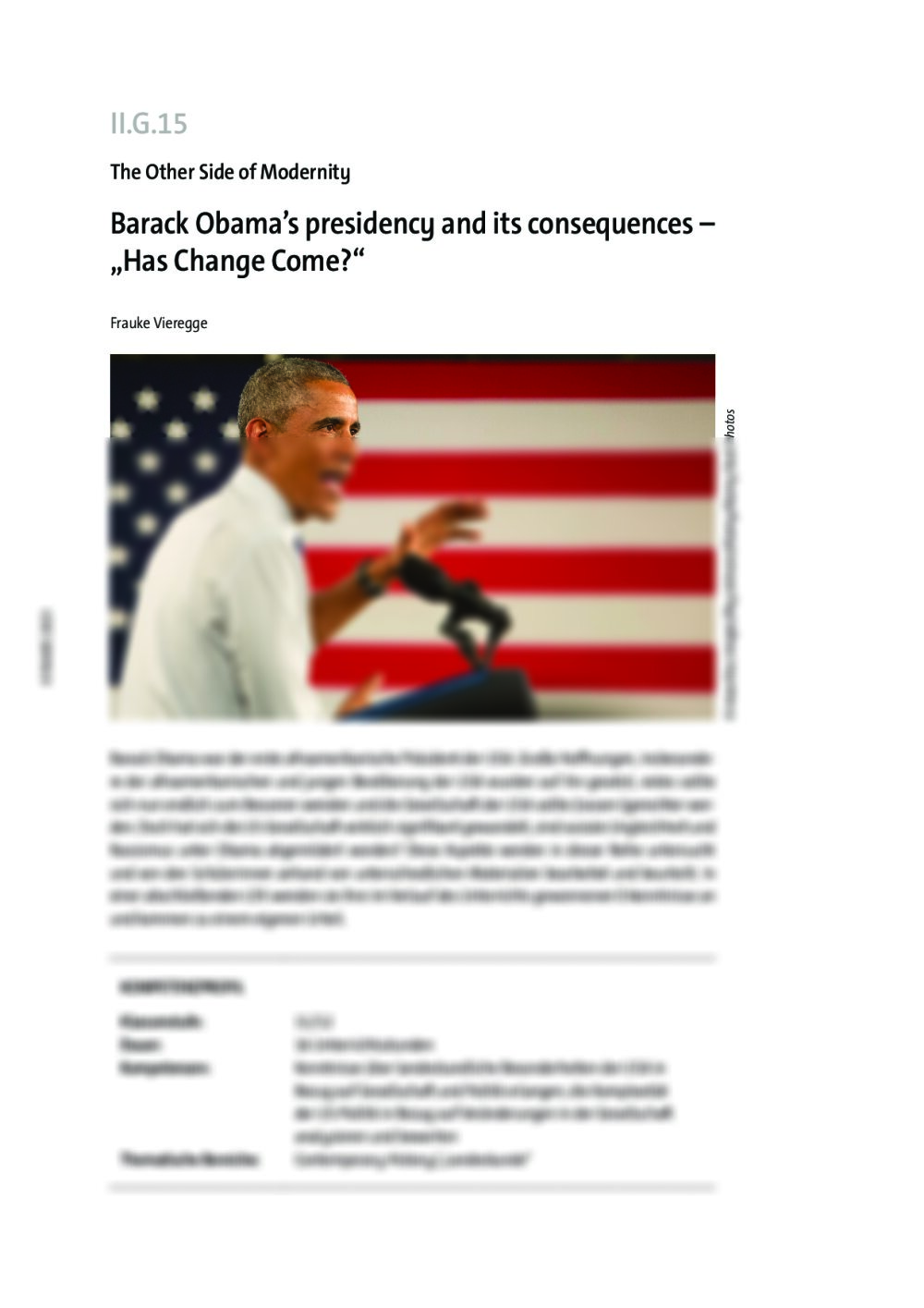 Barack Obama’s presidency and its consequences - Seite 1