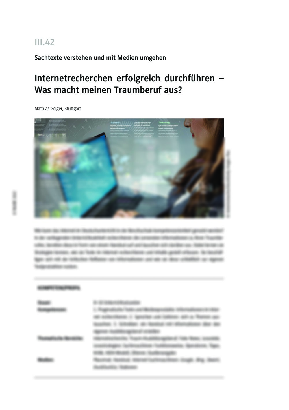 Internetrecherchen erfolgreich durchführen - Seite 1