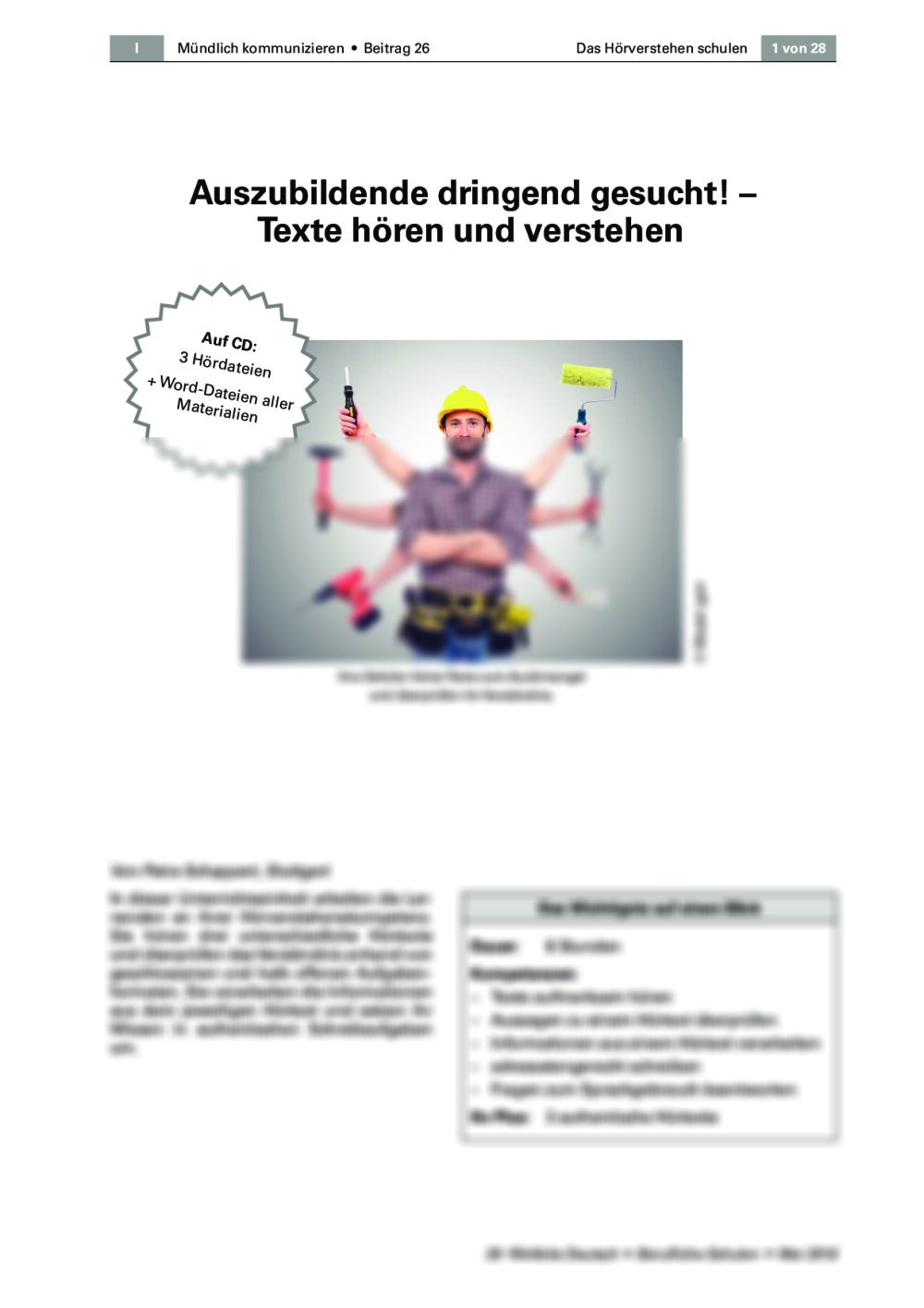 Das Hörverstehen schulen - Seite 1