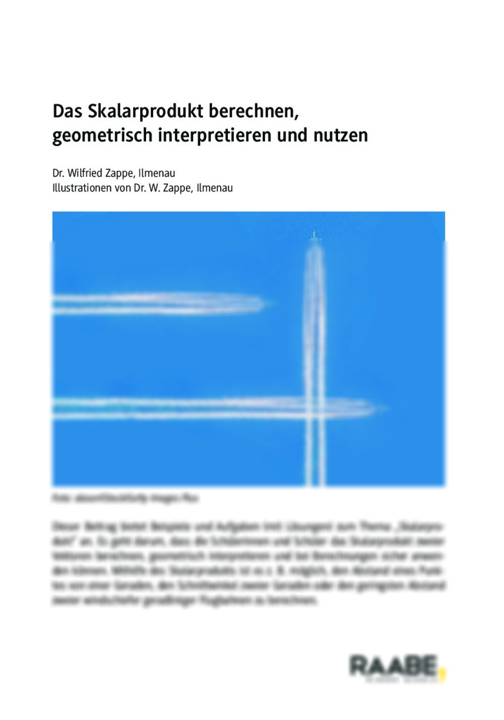 Das Skalarprodukt berechnen, geometrisch interpretieren und nutzen - Seite 1