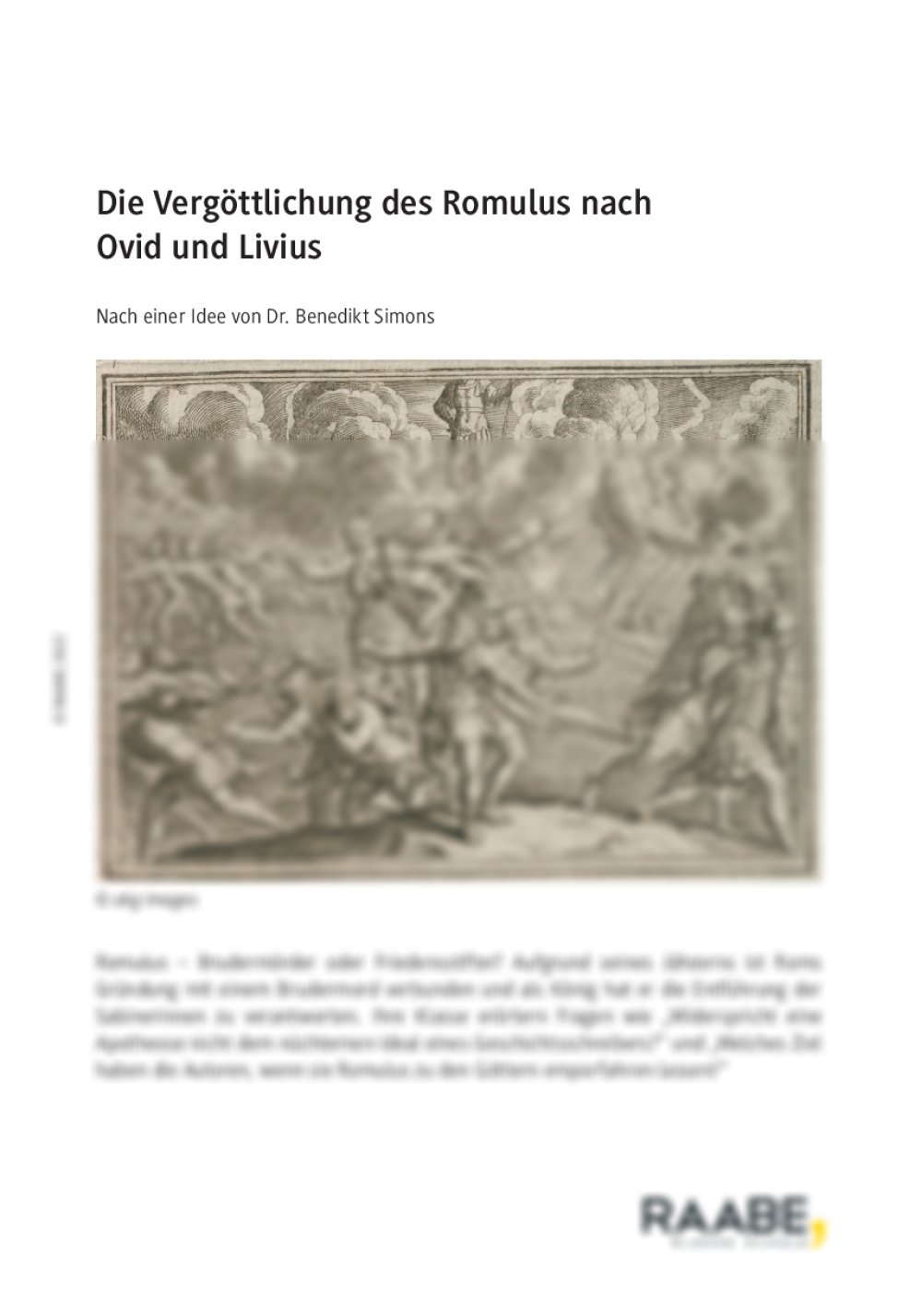 Die Vergöttlichung des Romulus nach Ovid und Livius - Seite 1